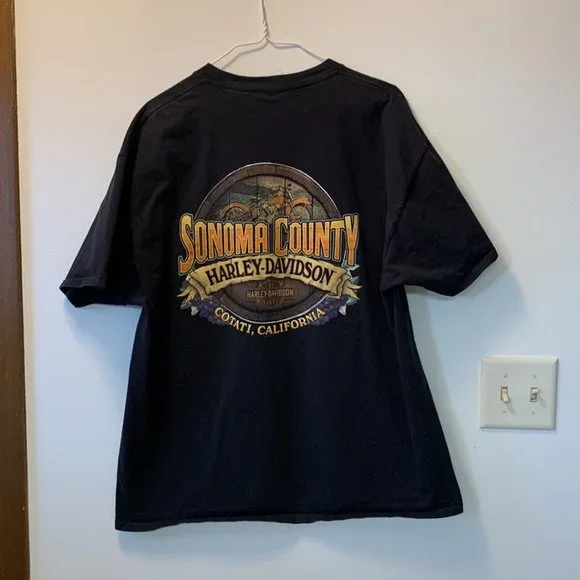 Harley Davidson Motorcycles Sonoma County Cotati California Graphic Tee Size XL - Picture 7 of 8